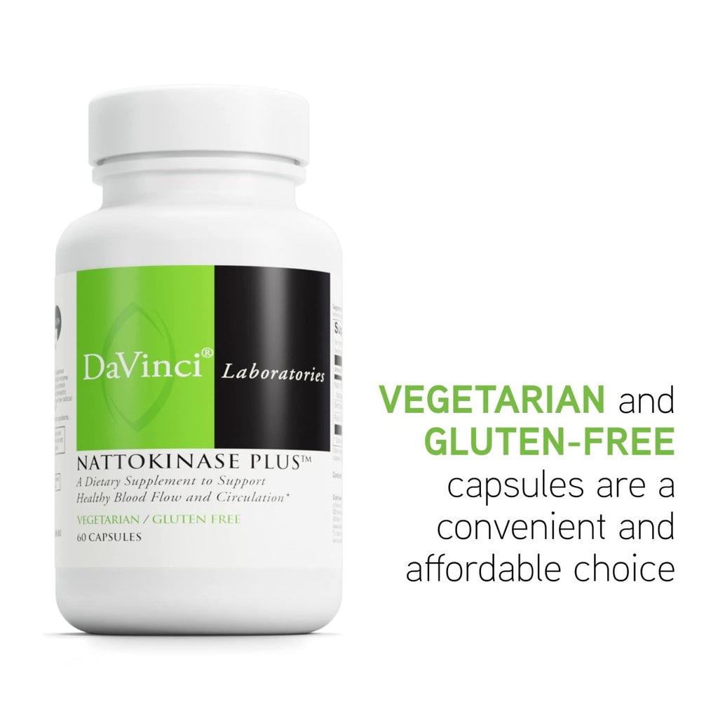 DaVinci Labs Nattokinase Plus - Support Healthy Blood Flow & Vascular Health - 60 Vegetarian Capsules