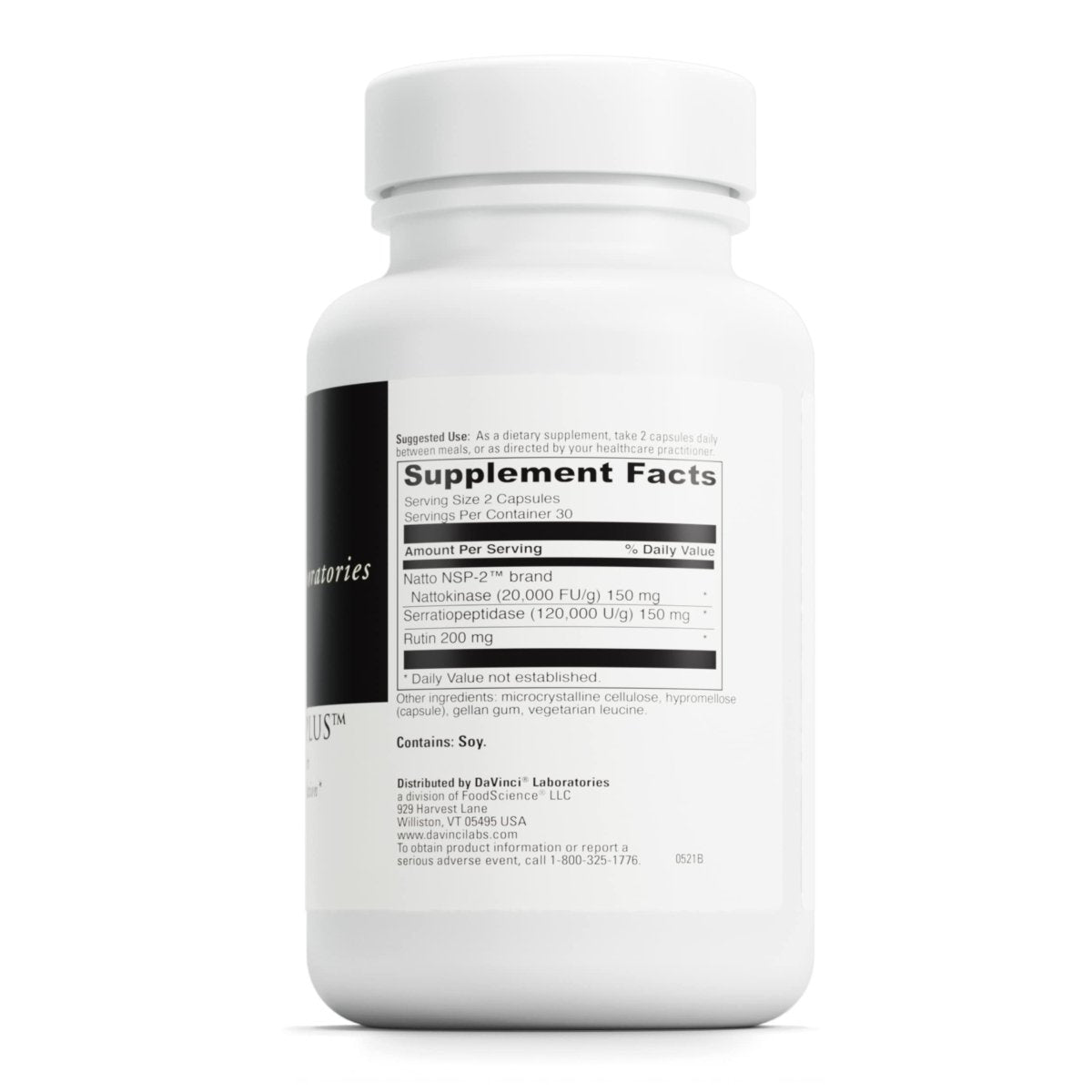 DaVinci Labs Nattokinase Plus - Support Healthy Blood Flow & Vascular Health - 60 Vegetarian Capsules