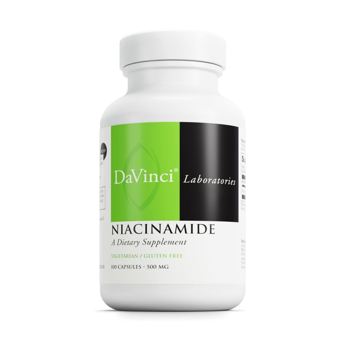 DAVINCI Labs Niacinamide - Dietary Supplement with Vitamin B3 to Support Fat Metabolism, Circulation and Healthy Skin* - with 500 mg Niacinamide per Serving - Gluten-Free - 100 Vegetarian Capsules