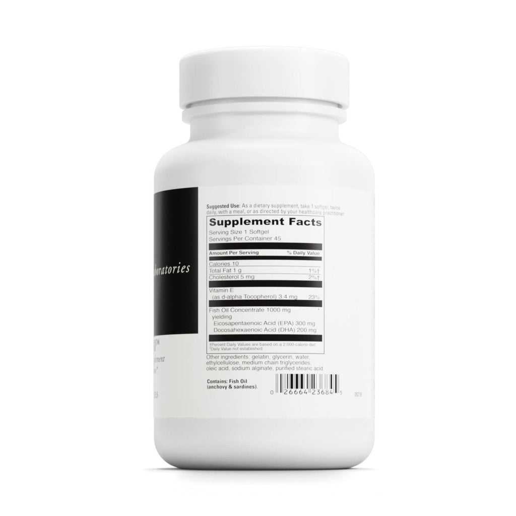 DaVinci Labs Omega-3 1000 - Dietary Supplement to Maintain Already Normal Cholesterol Levels and Support Immune System, Healthy Hair and Skin* - Gluten-Free - 45 Enteric Coated Softgels