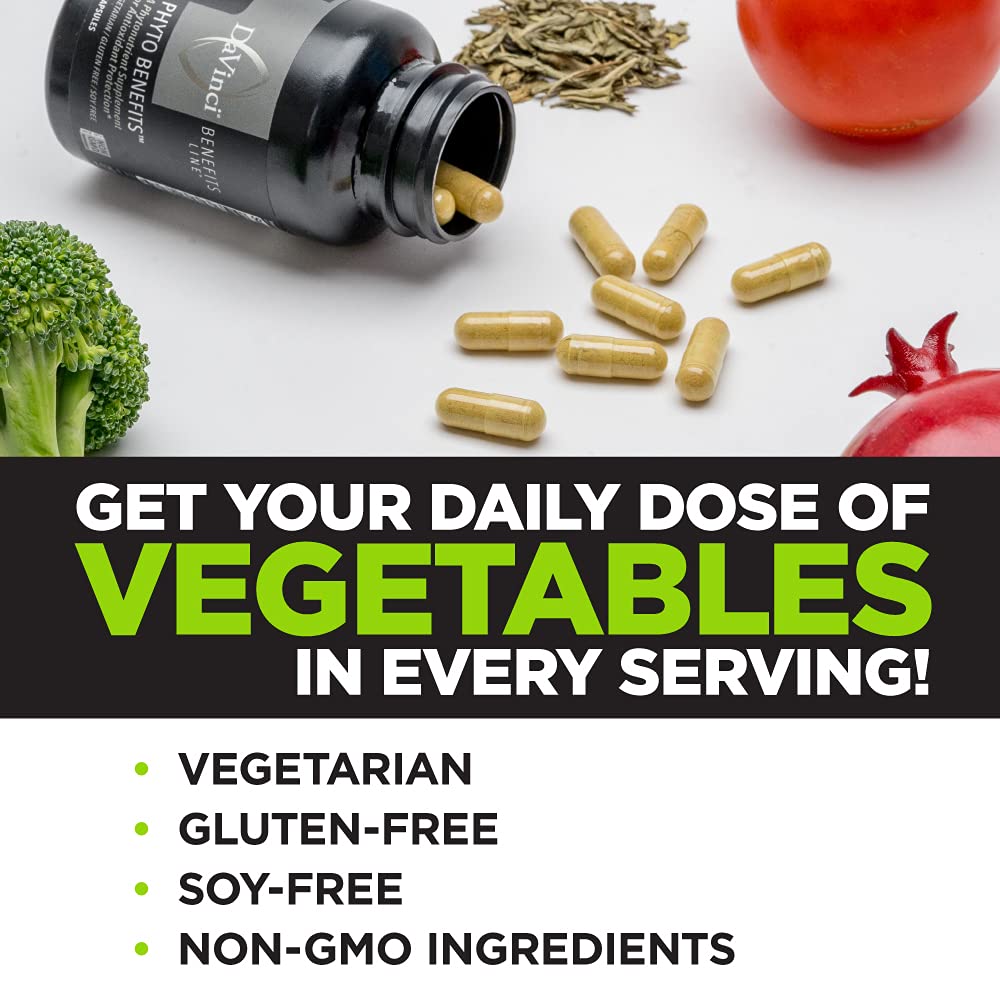 DAVINCI Labs Phyto Benefits - Dietary Supplement to Support Detox, Metabolic Health and Immune System Function* - with Broccoli Sprouts, Quercetin and More - Gluten-Free - 30 Vegetarian Capsules