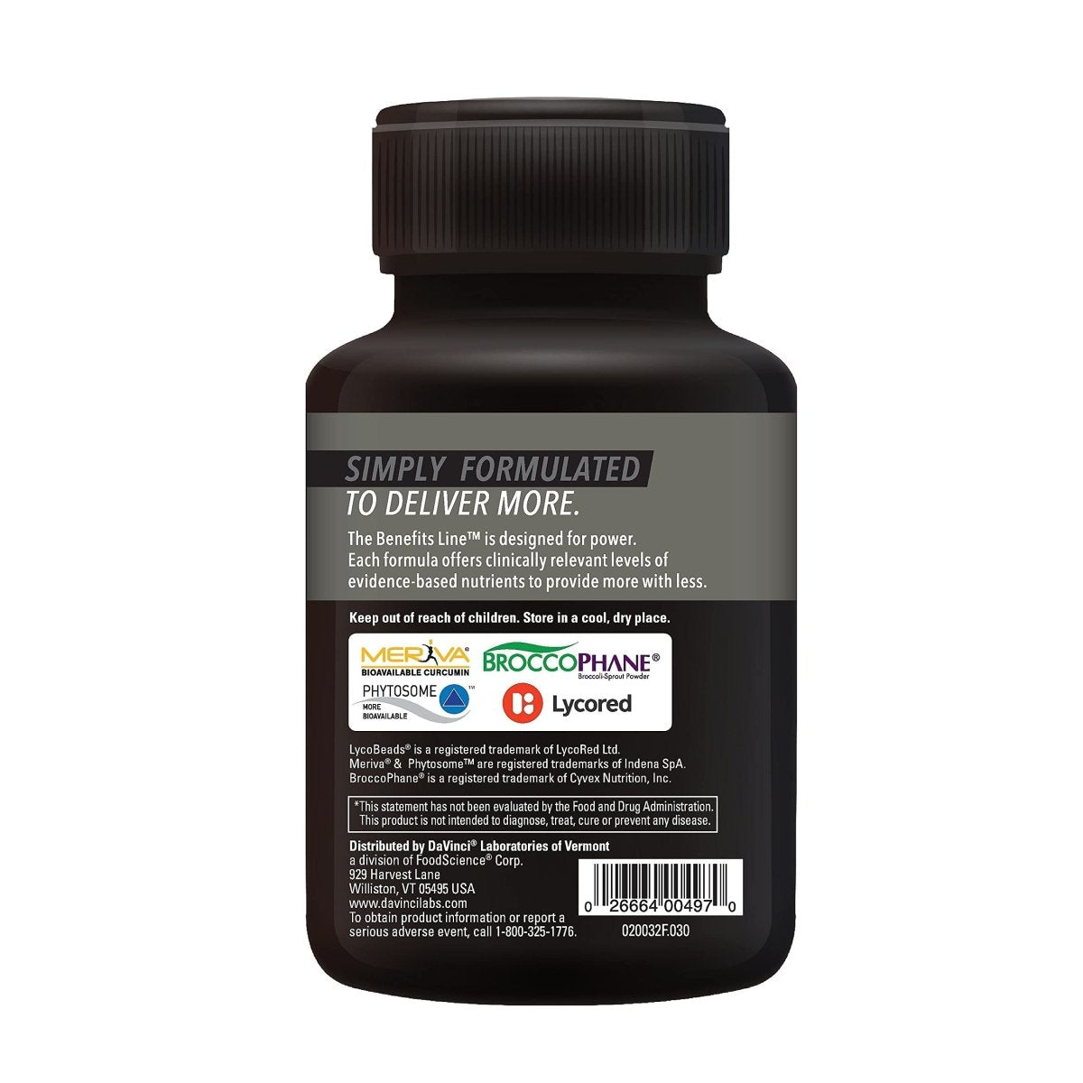 DAVINCI Labs Phyto Benefits - Dietary Supplement to Support Detox, Metabolic Health and Immune System Function* - with Broccoli Sprouts, Quercetin and More - Gluten-Free - 30 Vegetarian Capsules