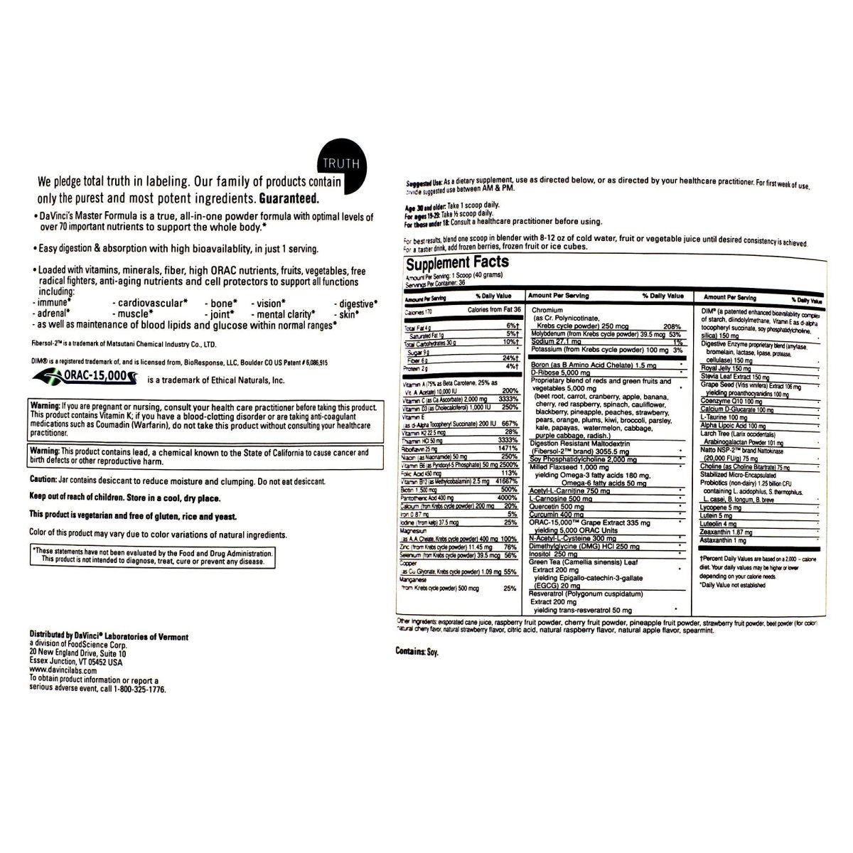Davinci Labs - Spectra Infinite Nutrition 1.44 kg [Health and Beauty] by DaVinci Laboratories of Vermont