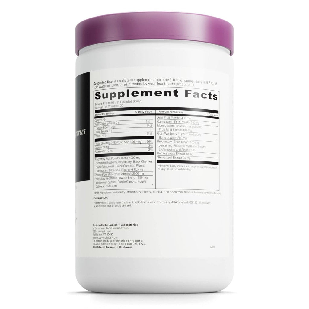 DAVINCI Labs Spectra Purples - Drink Mix Supplement with Antioxidants to Support Healthy Aging, Cognitive Function, Skin and Immune Health - with Protein - Vegetarian - Gluten-Free - 30 Servings