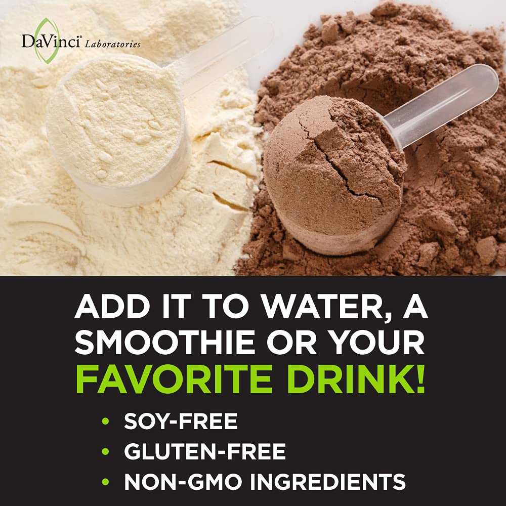 DAVINCI Labs Vegan Protein - Protein Powder Supplement for Weight Support, Muscle and Tissue Repair* - with Pea, Flax Seed, and More - Creamy Vanilla Flavor - Soy and Gluten-Free - 447g, 15 Servings