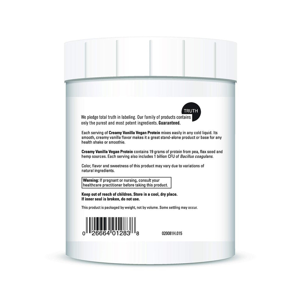 DAVINCI Labs Vegan Protein - Protein Powder Supplement for Weight Support, Muscle and Tissue Repair* - with Pea, Flax Seed, and More - Creamy Vanilla Flavor - Soy and Gluten-Free - 447g, 15 Servings