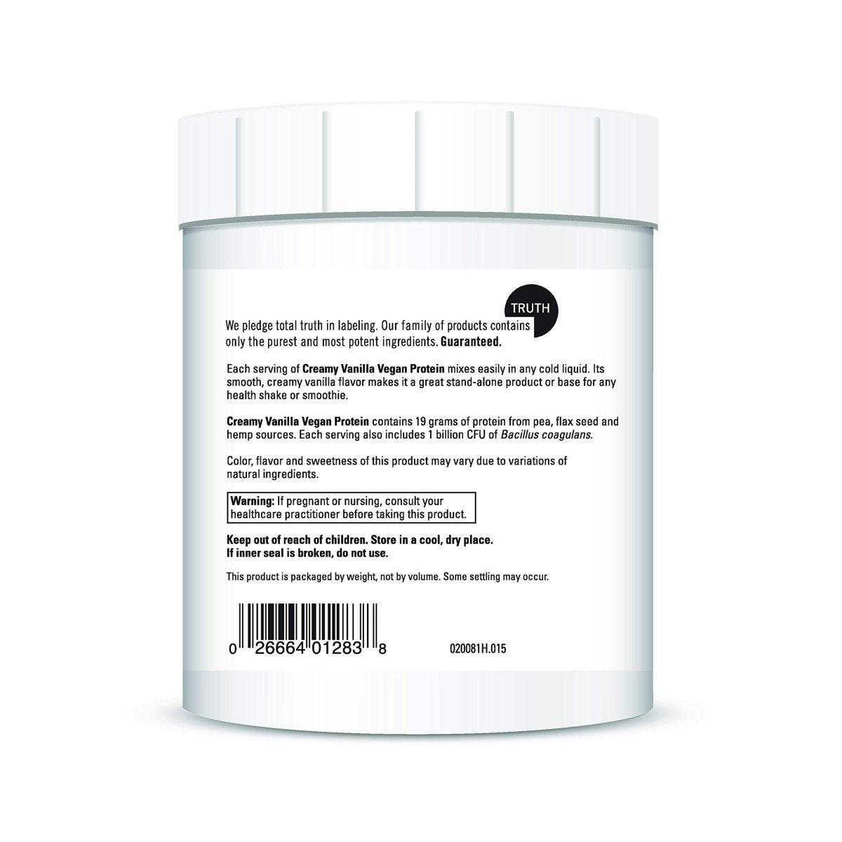 DAVINCI Labs Vegan Protein - Protein Powder Supplement for Weight Support, Muscle and Tissue Repair* - with Pea, Flax Seed, and More - Creamy Vanilla Flavor - Soy and Gluten-Free - 447g, 15 Servings