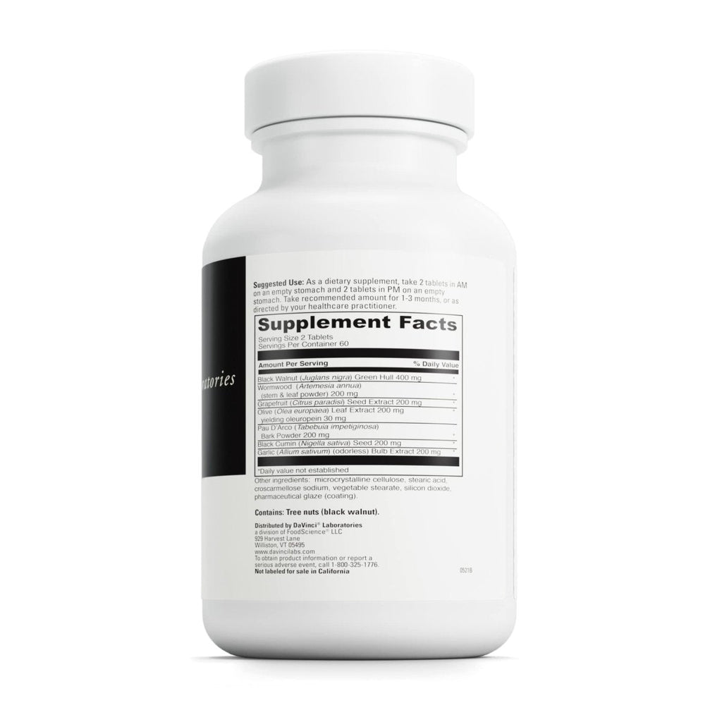 DAVINCI Labs Vira-Shield - Dietary Supplement to Support Detox, Immune System and Healthy GI Function* - with Black Walnut, Wormwood, Olive Leaf, PAU D?Arco, and More - Gluten-Free - 120 Tablets