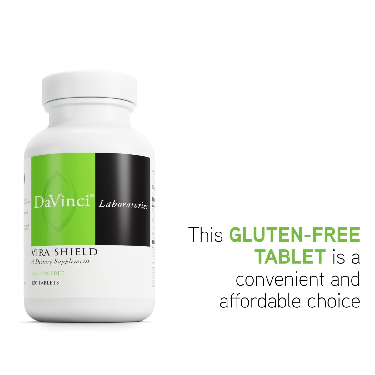 DAVINCI Labs Vira-Shield - Dietary Supplement to Support Detox, Immune System and Healthy GI Function* - with Black Walnut, Wormwood, Olive Leaf, PAU D?Arco, and More - Gluten-Free - 120 Tablets