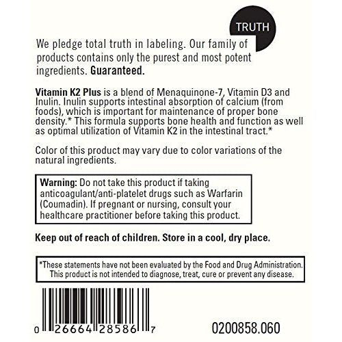 Davinci Labs - Vitamin K2 Plus (Menaquinone-7) 60 caps [Health and Beauty]