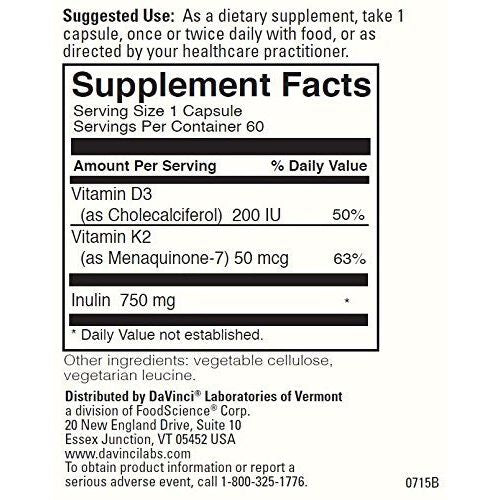 Davinci Labs - Vitamin K2 Plus (Menaquinone-7) 60 caps [Health and Beauty]