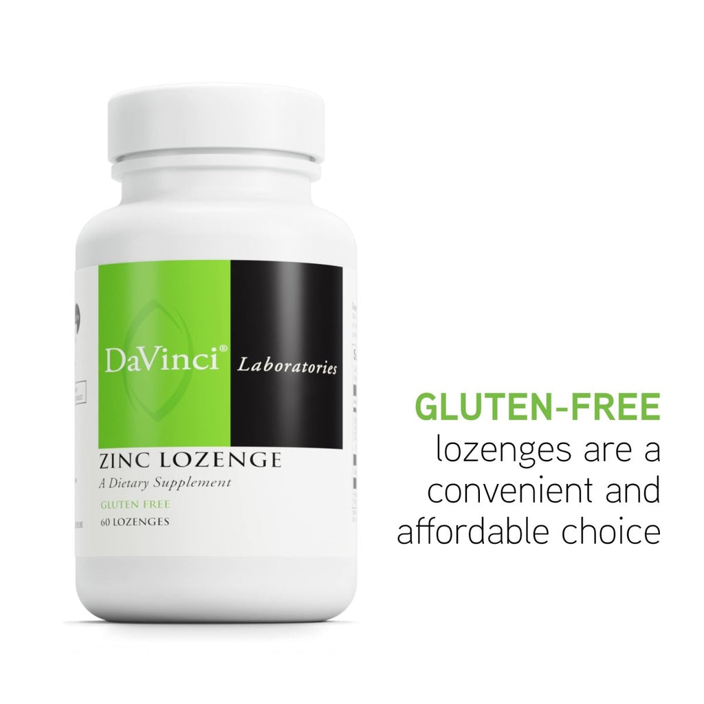 DaVinci Labs Zinc Lozenge - Dietary Supplement to Support Fertility, Immunity, Joint Health and Skin* - with 23 mg Zinc per Serving - Gluten-Free - Lemon Flavor - 60 Lozenges