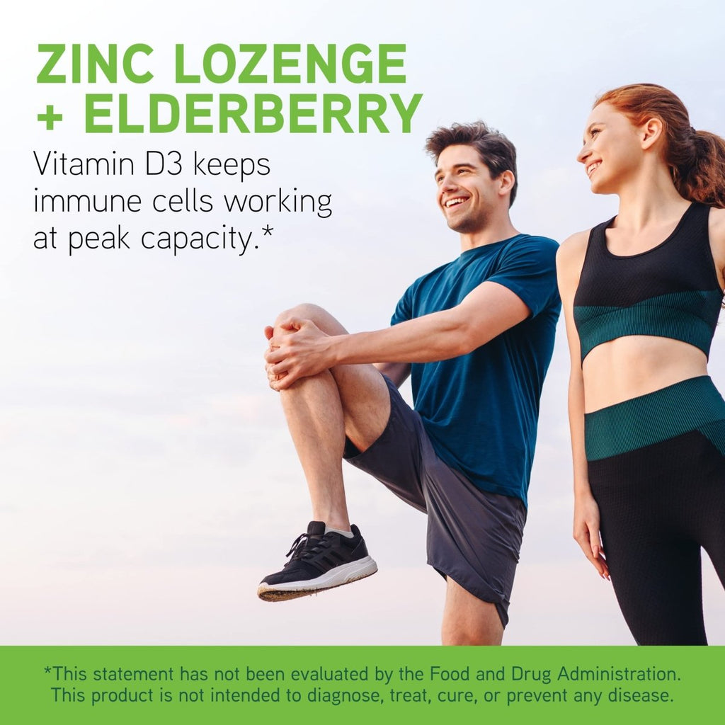 DAVINCI Labs Zinc Lozenge + Elderberry - Zinc Supplement to Support The Immune System, Healthy Lungs and Throat Tissues* - with Vitamin D3, Zinc, Elderberry and More - Lemon Flavor - 60 Lozenges