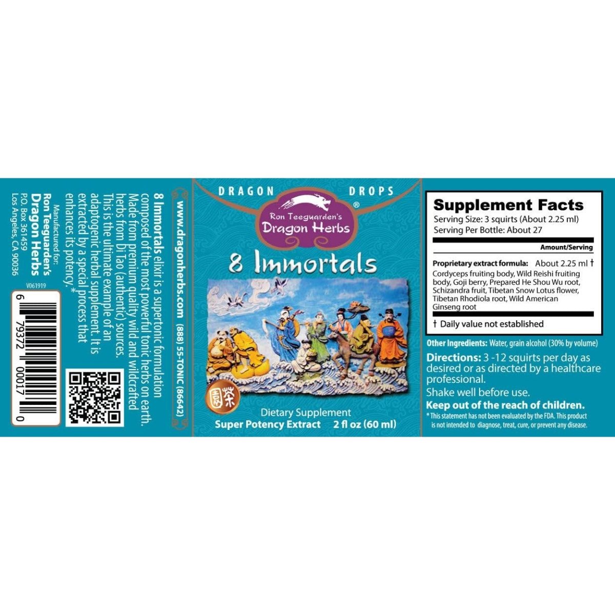Dragon Herbs - 8 Immortals Drops - 2 fl. oz.