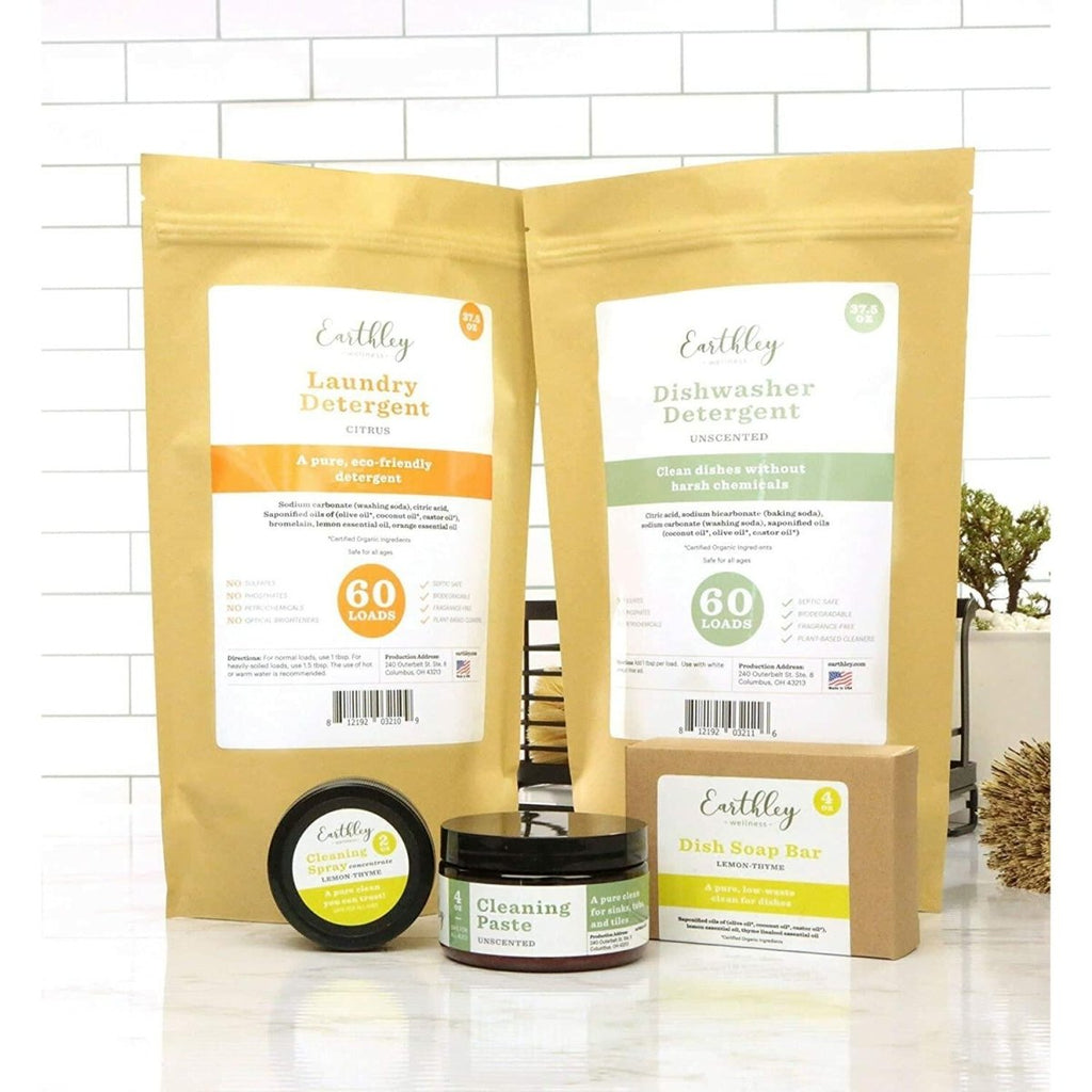 Earthley Wellness Laundry Detergent, Natural, Gentle & Effective for Sensitive Skin, Safe for Baby Clothes & Cloth Diapers, Biodegradable, Eco-Friendly, Plant-Based Cleaners (60 Loads, Unscented)