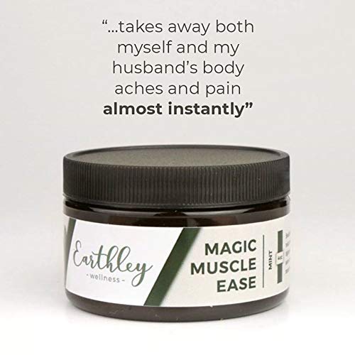 Earthley Wellness, Magic Muscle Ease, Relieve Pain, Soothe Sore Muscles Naturally, Olive Oil, Arnica Flowers, Mango Butter, Kokum Butter, Magnesium Chloride Flakes (4oz, Mint)
