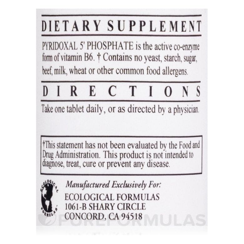 Ecological Formulas Pyridoxal-5-Phosphate 100 Tablets