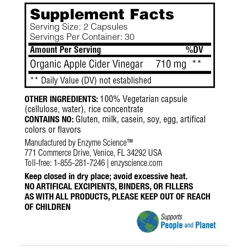 Enzyme Science Apple Cider Vinegar 60 cap
