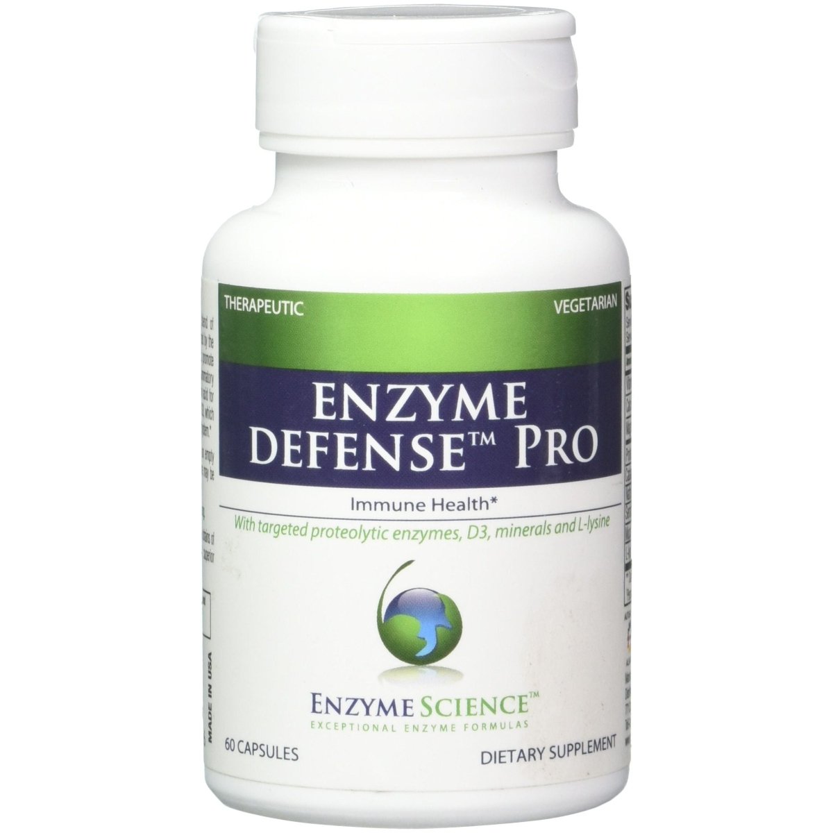 Enzyme Science Enzyme Defense Pro, 60 Capsules?Immunity Support Supplement ? Formulated with Vitamin D3, L-Lysine, Calcium, and Protease?Enzyme Digestion Support ?Immune System