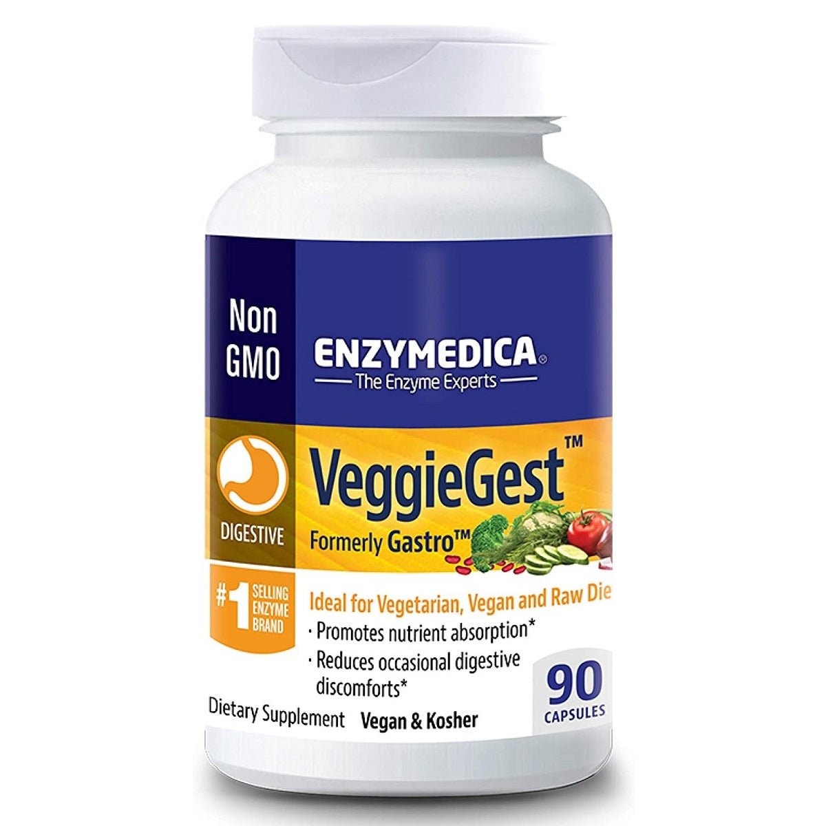 Enzymedica - VeggieGest - 90 Capsules (Formerly Gastro)