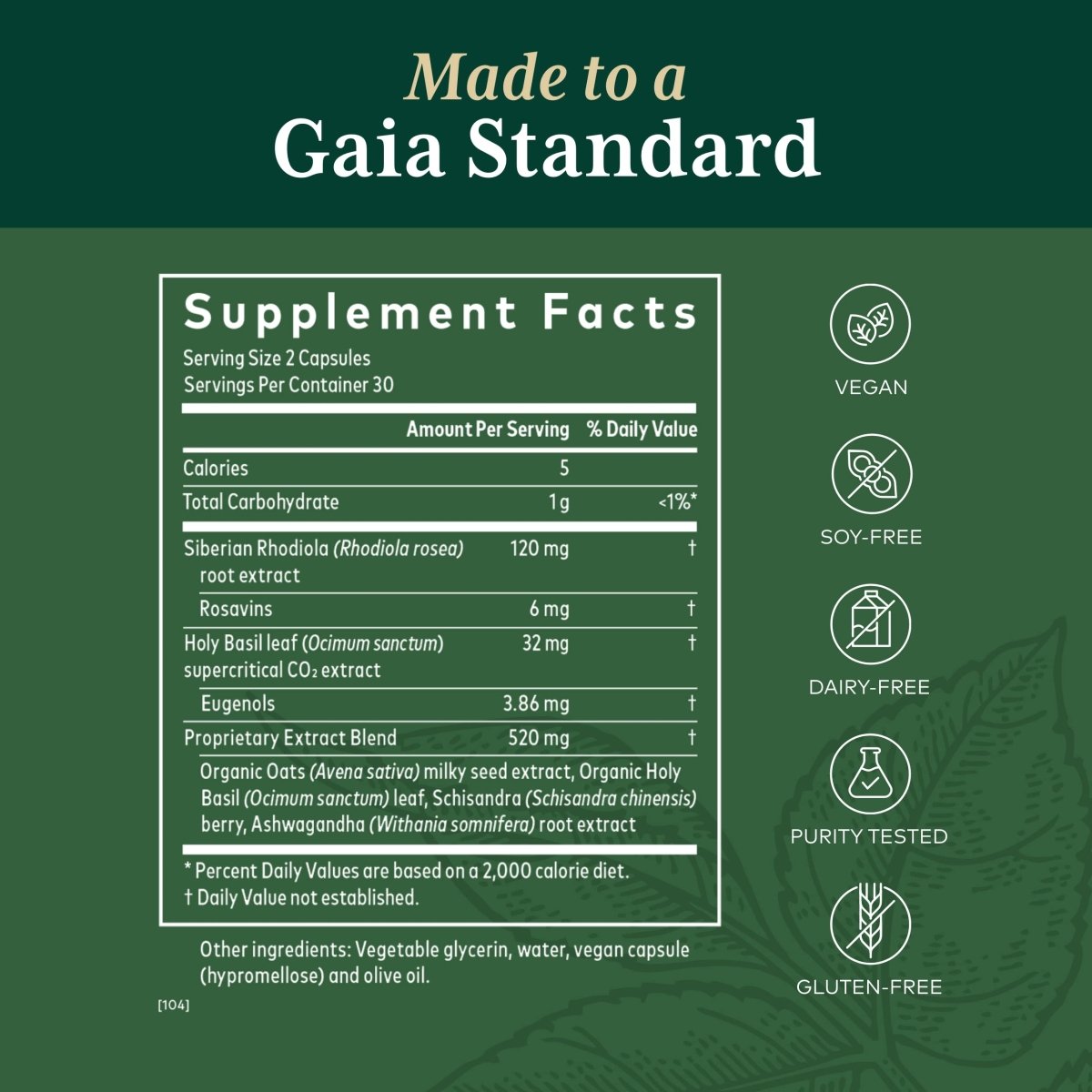 Gaia PRO Daytime HPA - 60 Vegan Liquid Phyto-Capsules (30 Servings)