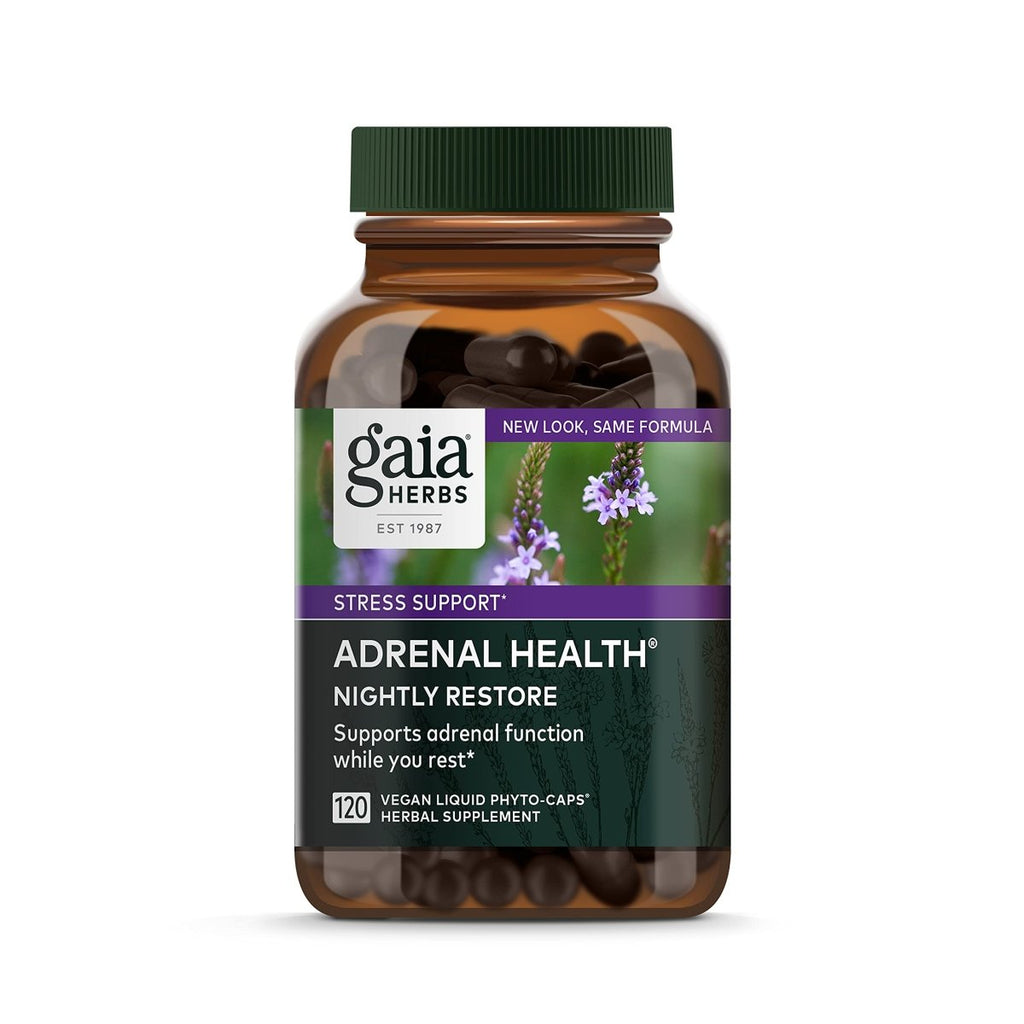 Gaia Herbs Adrenal Health Nightly Restore -  120 Vegan Liquid Phyto-Capsules (60 Servings)