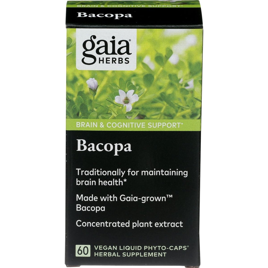 Gaia Herbs Bacopa - Brain and Cognitive Support Herbal Supplement - Made with Bacopa (Bacopa Monnieri) to Help Support a Thriving Mind - 60 Vegan Liquid Phyto-Capsules (Up to 60-Day Supply)