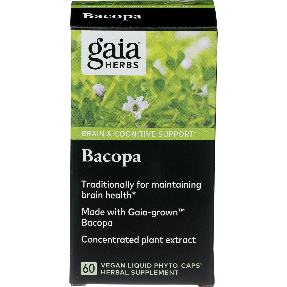 Gaia Herbs Bacopa - Brain and Cognitive Support Herbal Supplement - Made with Bacopa (Bacopa Monnieri) to Help Support a Thriving Mind - 60 Vegan Liquid Phyto-Capsules (Up to 60-Day Supply)