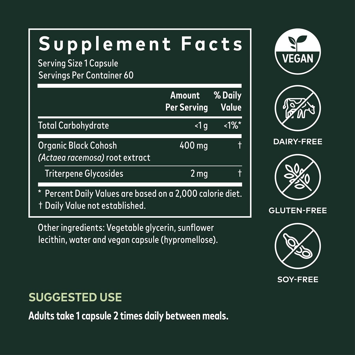 Gaia Herbs Black Cohosh - Menopause Support Supplement to Help Maintain Hormone Balance and Health for Women - with Organic Black Cohosh - 60 Vegan Liquid Phyto-Capsules (30-Day Supply)