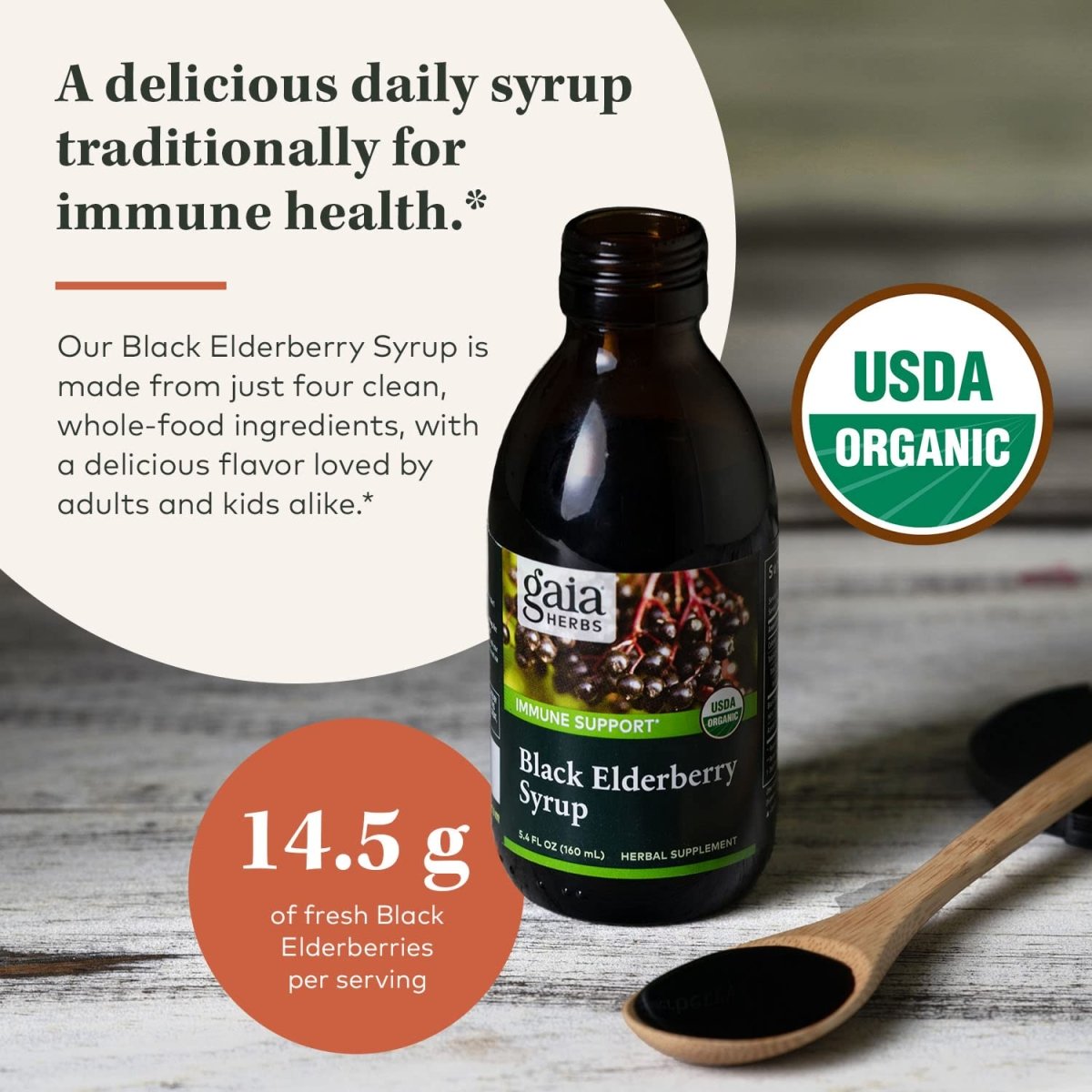 Gaia Herbs Black Elderberry -5.4 Fl Oz (32-Day Supply)