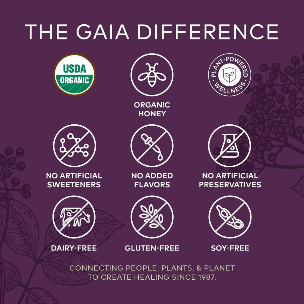 Gaia Herbs Black Elderberry Syrup Adult Daily - 5.4 Fl Oz (16-Day Supply)