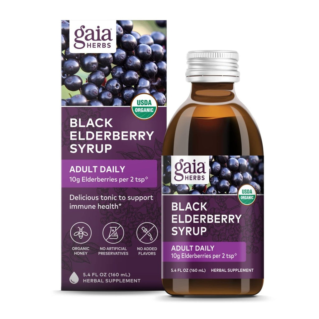 Gaia Herbs Black Elderberry Syrup Adult Daily - 5.4 Fl Oz (16-Day Supply)