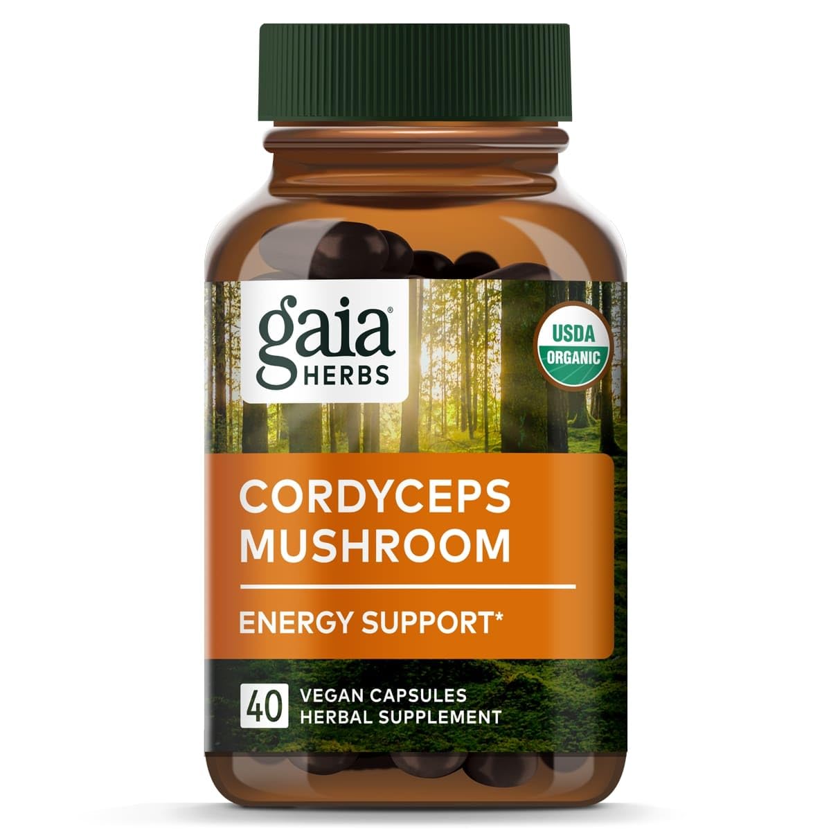 Gaia Herbs - Cordyceps Mushroom Energy Support 450 mg. - 40 Capsules