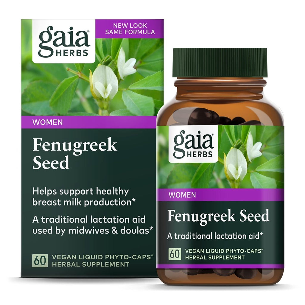 Gaia Herbs Fenugreek Seed - Helps Support Healthy Lactation and Breast Milk Production* - Made with Organic Fenugreek Seeds - 60 Vegan Liquid Phyto-Capsules (Up to 15-Day Supply)