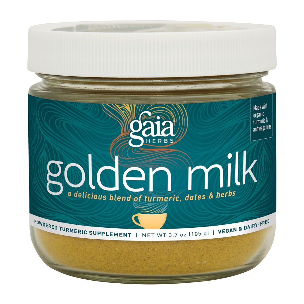 Gaia Herbs Golden Milk Powder - Vegan Stress Support Supplement with Ashwagandha, Turmeric, and More - 3.7-Ounce
