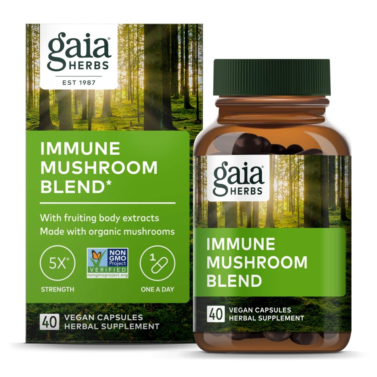 Gaia Herbs Immune Mushroom Blend 40 Vcaps