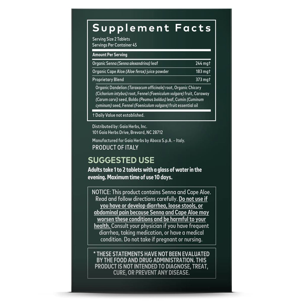 Gaia Herbs Natural Laxative 90 ct, Tablets