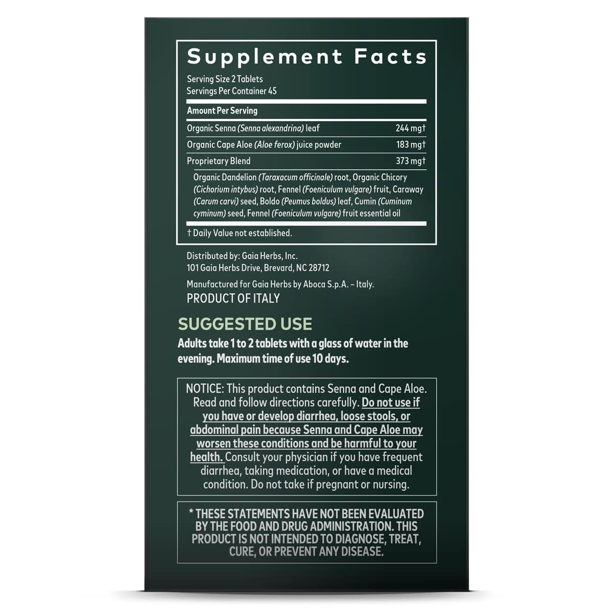 Gaia Herbs Natural Laxative 90 ct, Tablets