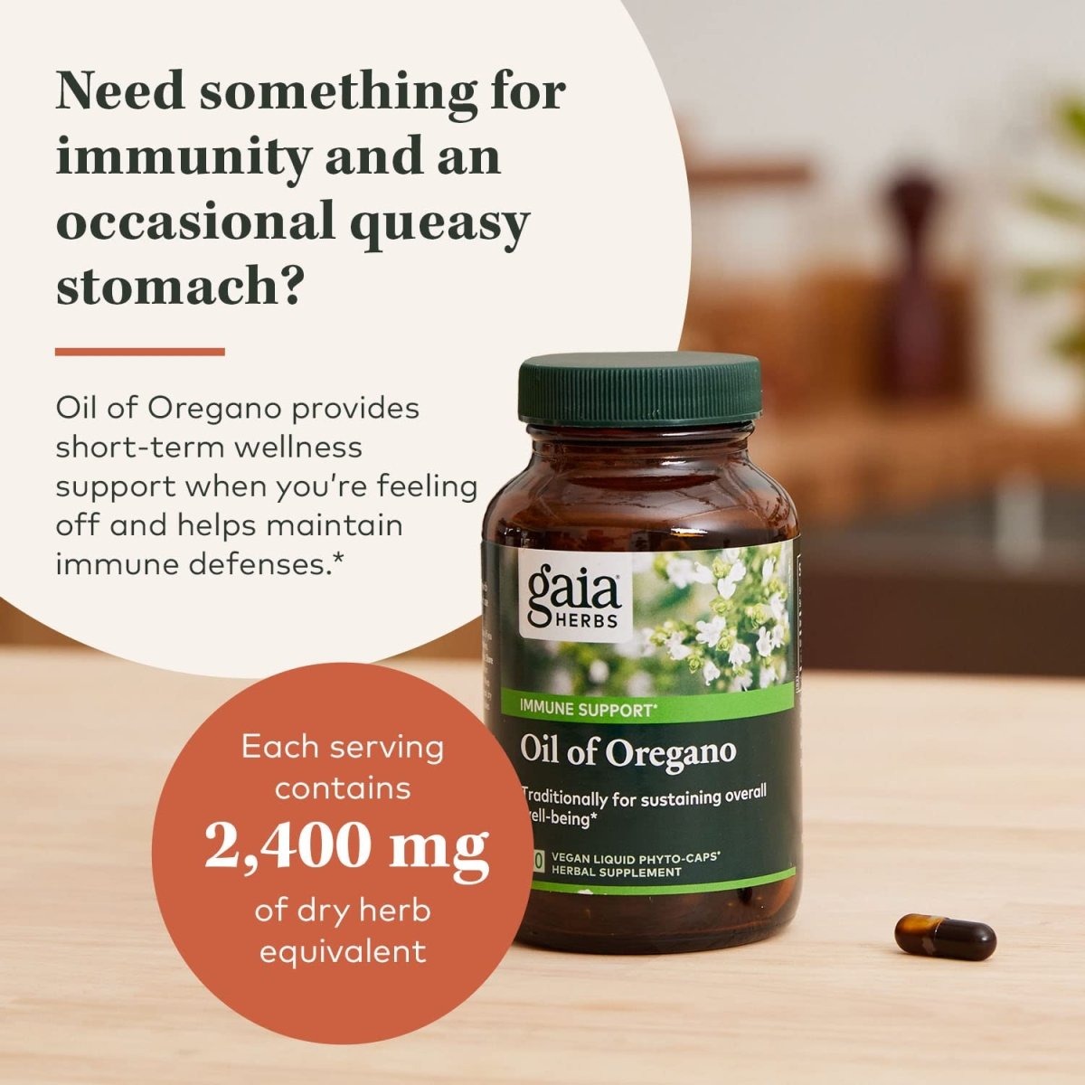 Gaia Herbs Oil of Oregano -60 Vegan Liquid Phyto-Capsules (30-Day Supply)