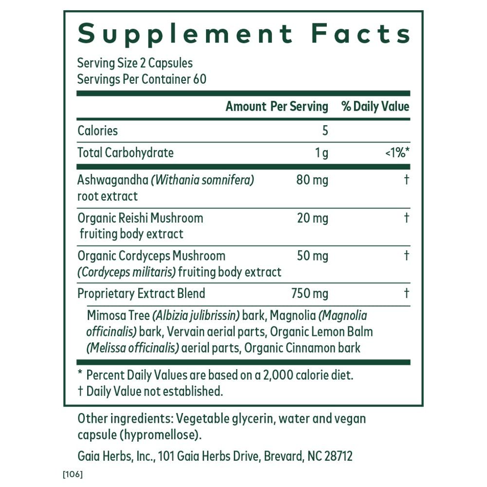 Gaia Herbs Professional Solutions HPA Axis Liquid Capsules, Sleep Cycle, 120 Count