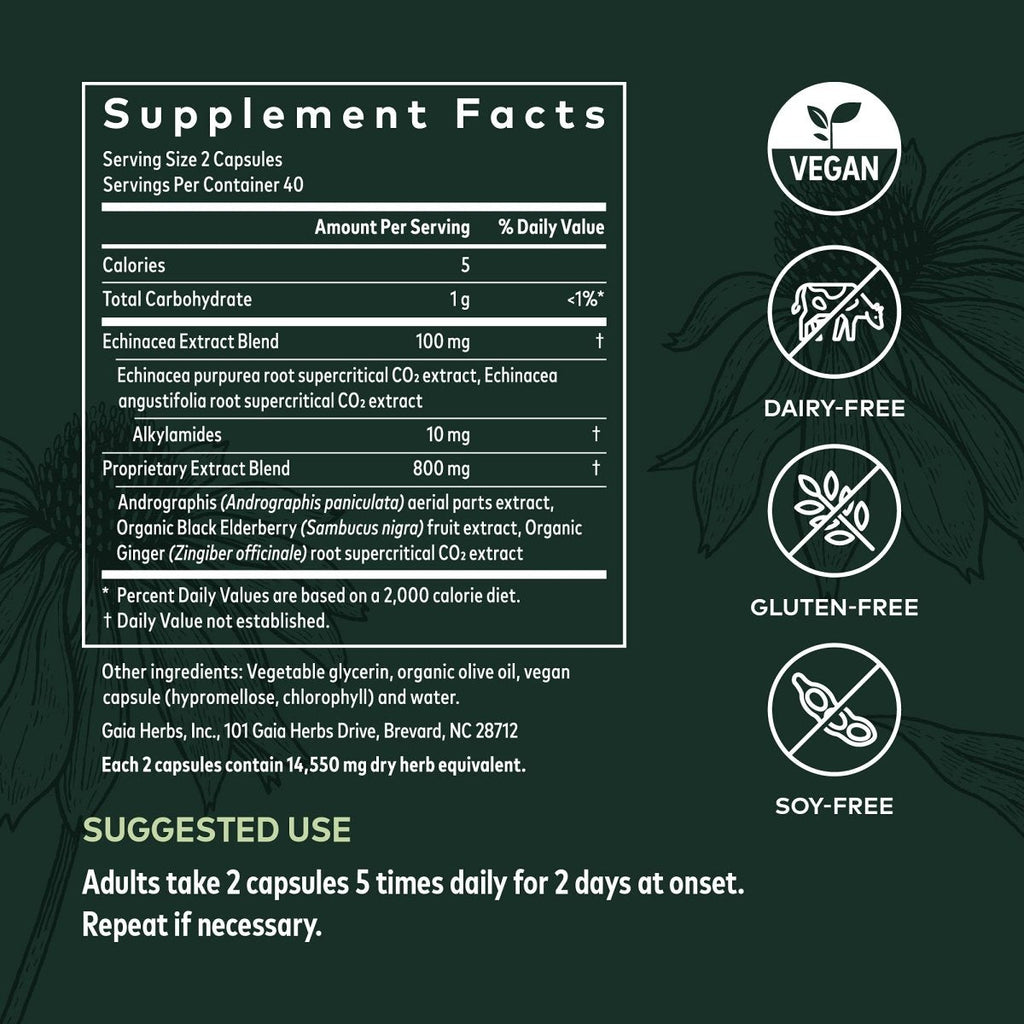 Gaia Herbs Quick Defense -  80 Vegan Liquid Phyto-Capsules (8-Day Supply)