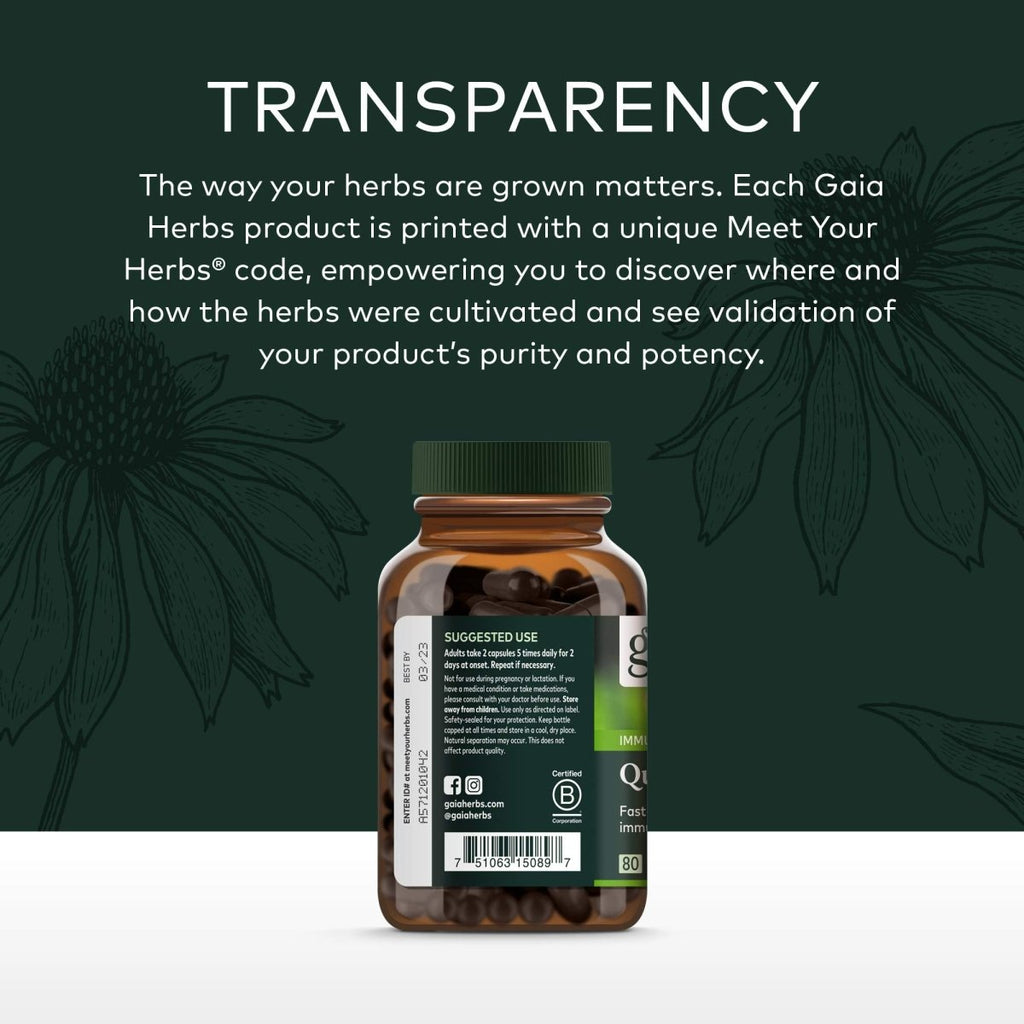 Gaia Herbs Quick Defense -  80 Vegan Liquid Phyto-Capsules (8-Day Supply)