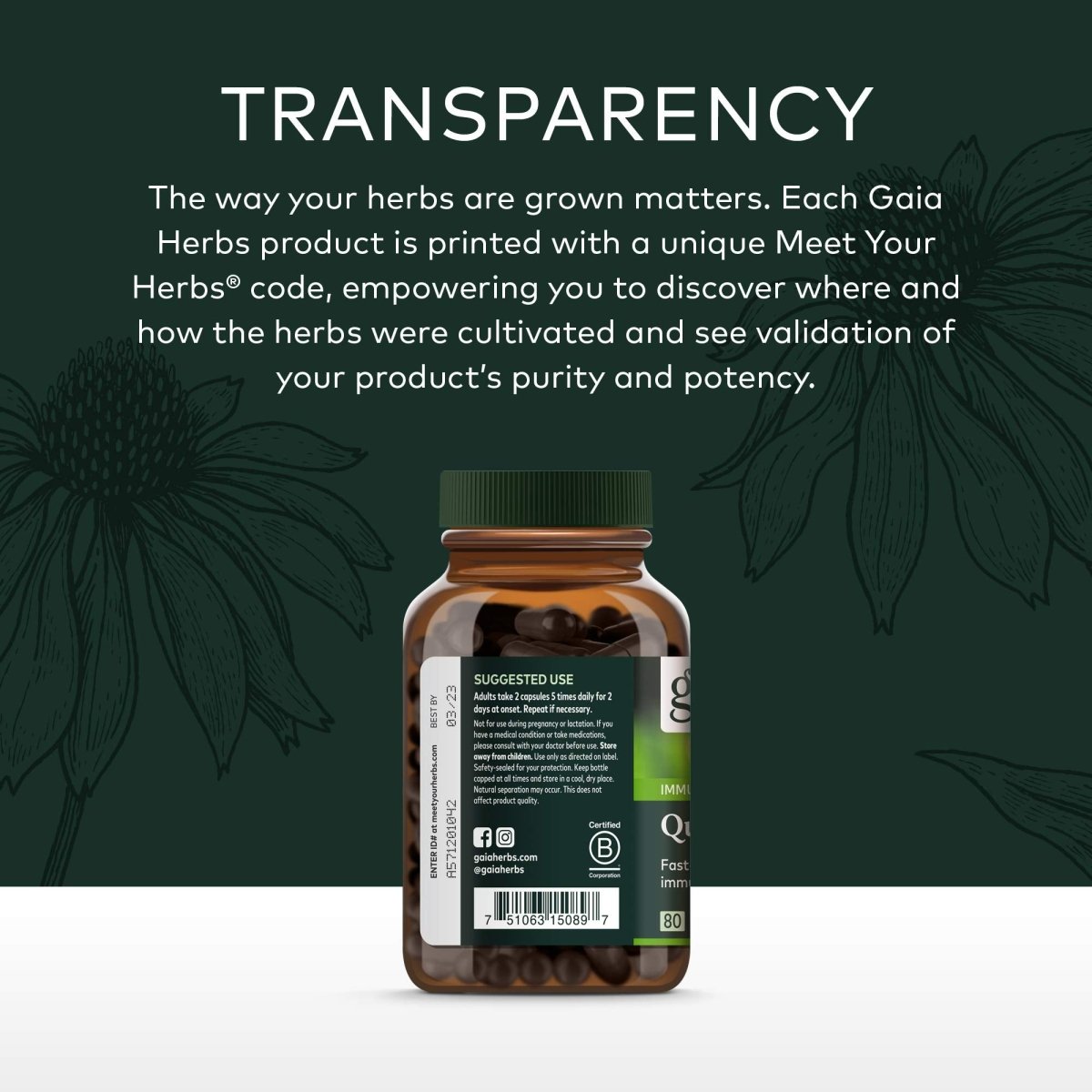 Gaia Herbs Quick Defense -  80 Vegan Liquid Phyto-Capsules (8-Day Supply)