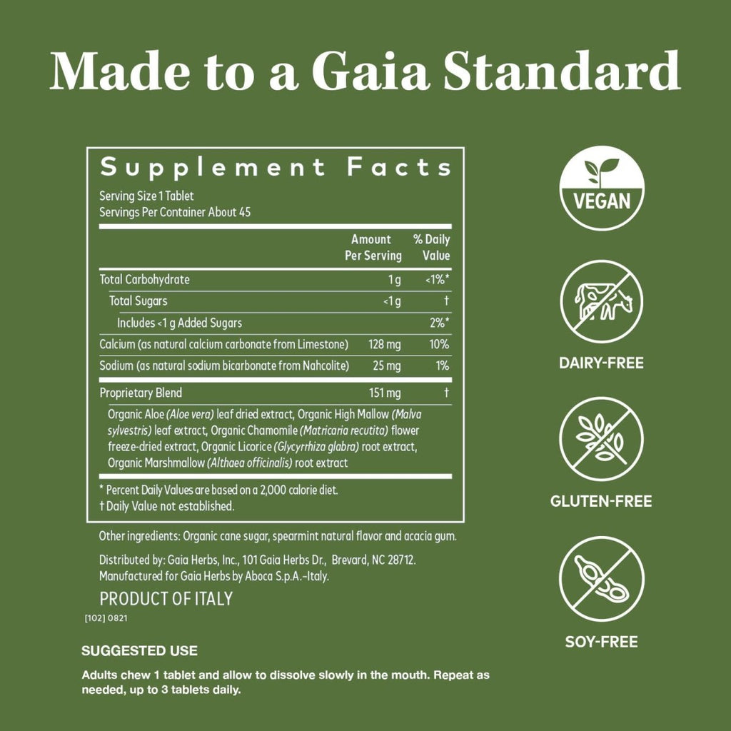 Gaia Herbs Reflux Relief -  - 45 Chewable Tablets (45-Day Supply)