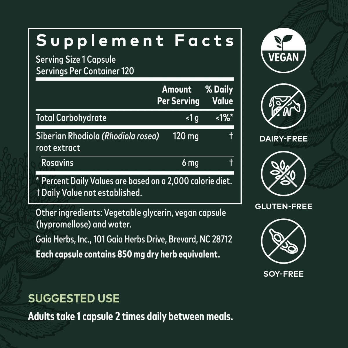 Gaia Herbs, Rhodiola Rosea Vegan Liquid Phyto Capsules -? Stress Support Supplement, Adaptogenic Herb, 120-Count (Pack of 1)