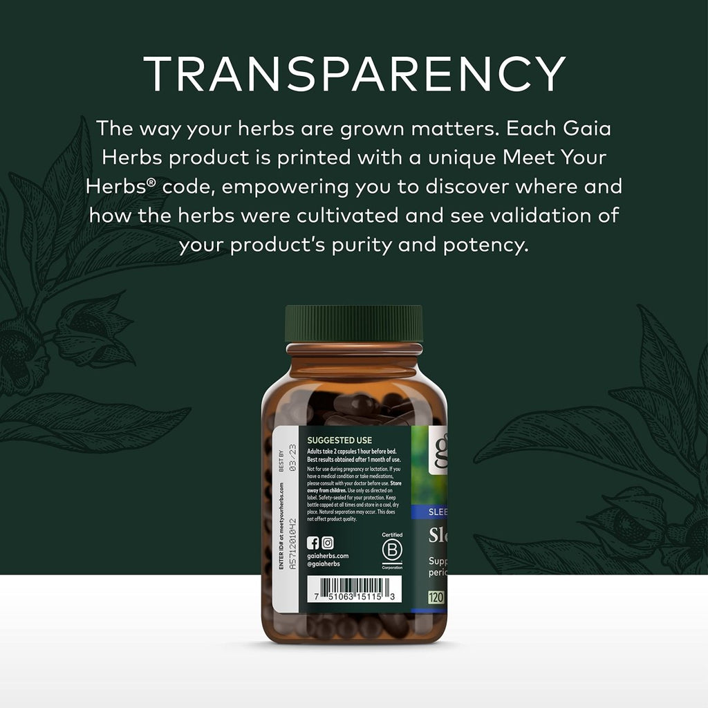 Gaia Herbs SleepThru Sleep Maintenance - Natural Sleep Support Supplement - 120 Vegan Liquid Phyto-Capsules (60-Day Supply)