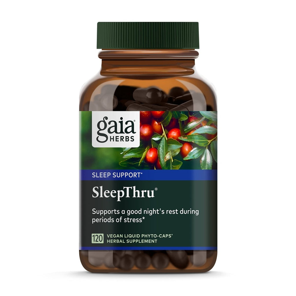 Gaia Herbs SleepThru Sleep Maintenance - Natural Sleep Support Supplement - 120 Vegan Liquid Phyto-Capsules (60-Day Supply)