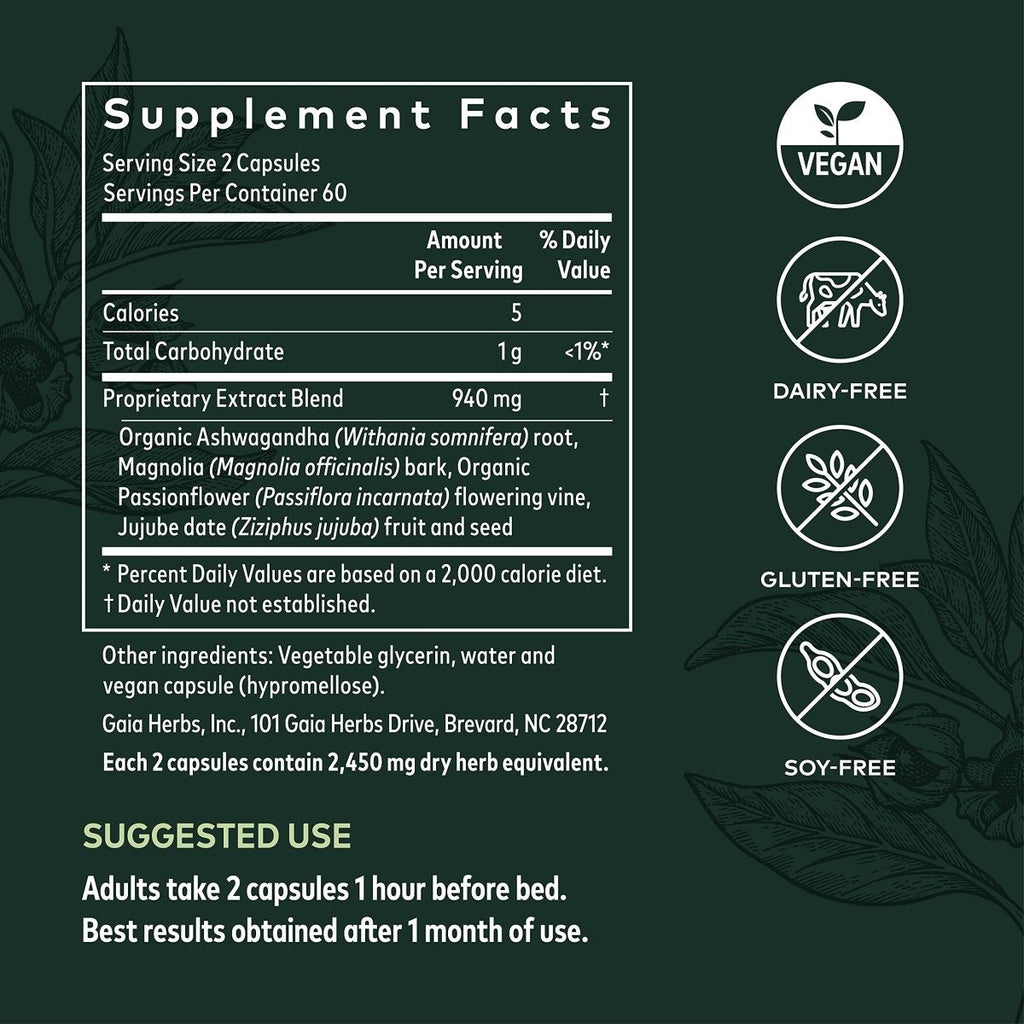 Gaia Herbs SleepThru Sleep Maintenance - Natural Sleep Support Supplement - 120 Vegan Liquid Phyto-Capsules (60-Day Supply)