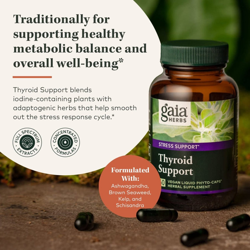 Gaia Herbs Thyroid Support 60 Vegan Liquid Phyto-Caps