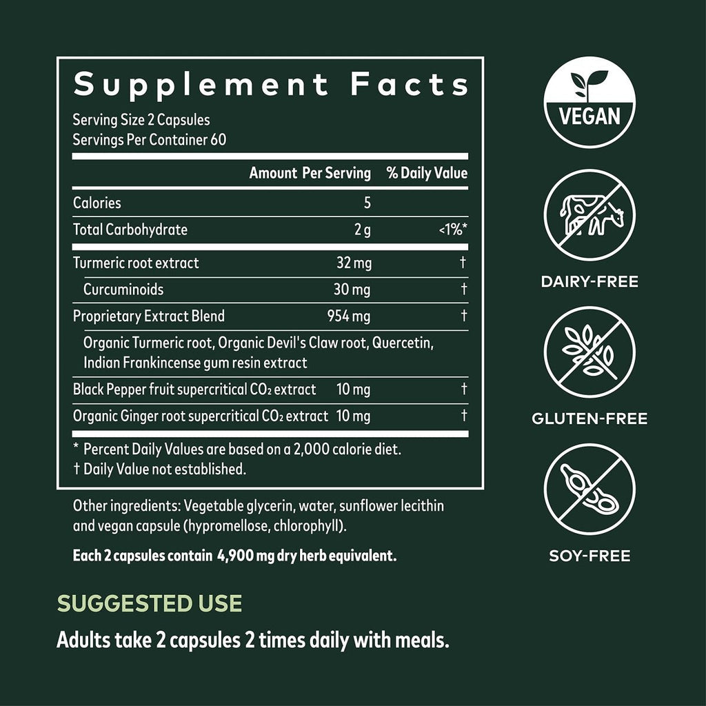 Gaia Herbs Turmeric Supreme Joint Health - Joint Support Supplement - with Quercetin,Black Pepper,Boswellia,Ginger Root,Curcuminoids,&More-120 Liquid Phyto-Capsules(30-Day Supply)